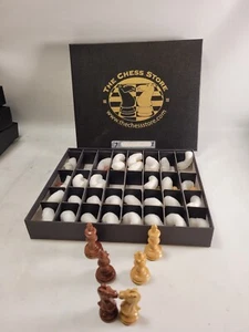 The Chess Store 2-1/2 Inch Sheesham Chamfet Wood Chess Pieces Set (Box #7) - Picture 1 of 7