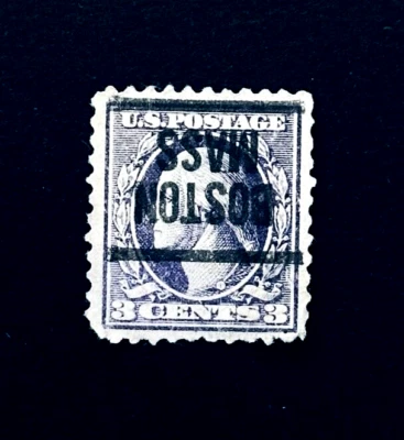 Sello de Estados Unidos - 1917 George Washington 3c precancelado invertido BOSTON MA como nuevo NG r45 Foto 1 de 2