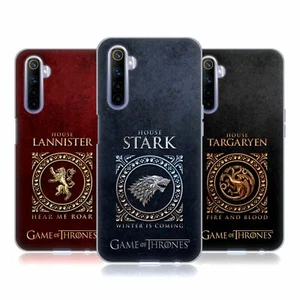 OFFICIAL HBO GAME OF THRONES METALLIC SIGILS SOFT GEL CASE FOR REALME PHONES - Picture 1 of 10