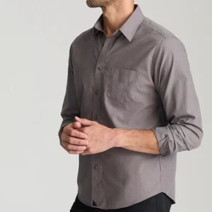 UNTUCKit Hombres XL Bolsillo Sin Arrugas Manga Larga Abotonada Sangiovese Camisa Gris - Imagen 1 de 7