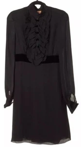 Neu mit Etikett Tory Burch langärmeliges Kleid aus schwarzer Seide Größe 6 - Bild 1 von 4
