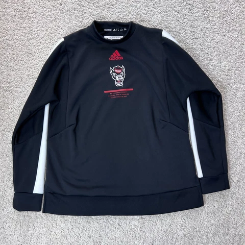 NC State Wolfpack Sweatshirt Womens XL Black Logo Crew Neck Relaxed Adidas Cover
