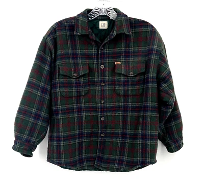 Chaqueta Gap Tartán Lana Escocesa XL? Cazadora Preppy vintage con botones forrada Foto 1 de 4