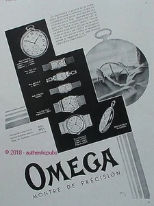 PUBLICITE OMEGA MONTRE DE POCHE BRACELET PRECISION AUTO DE 1930 FRENCH AD PUB - Imagen 1 de 1