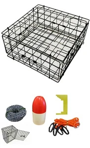 KUFA 24"x24"x12" Vinyl Coated Crab Trap & All Included Accessory kit (S60+CES3) - Picture 1 of 10