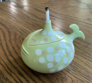 Hand-made Whale Oil Lamp Ceramic Light Green And White 3" x 4" Decorative, Cute - Picture 1 of 8