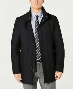 Kenneth Cole New York Men's Cob Modern-Fit Navy Raincoat Size L (42L) Navy - Picture 1 of 5