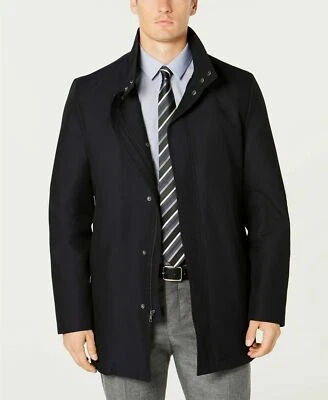 Kenneth Cole New York Men's Cob Modern-Fit Navy Raincoat Size L (42L) Navy — 第 1/4 张图片