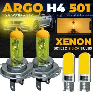 H4 100w Xenon Hid Super Yellow 501 Led Side Lights Headlight Lamps 472 Bulbs 12v - Picture 1 of 16