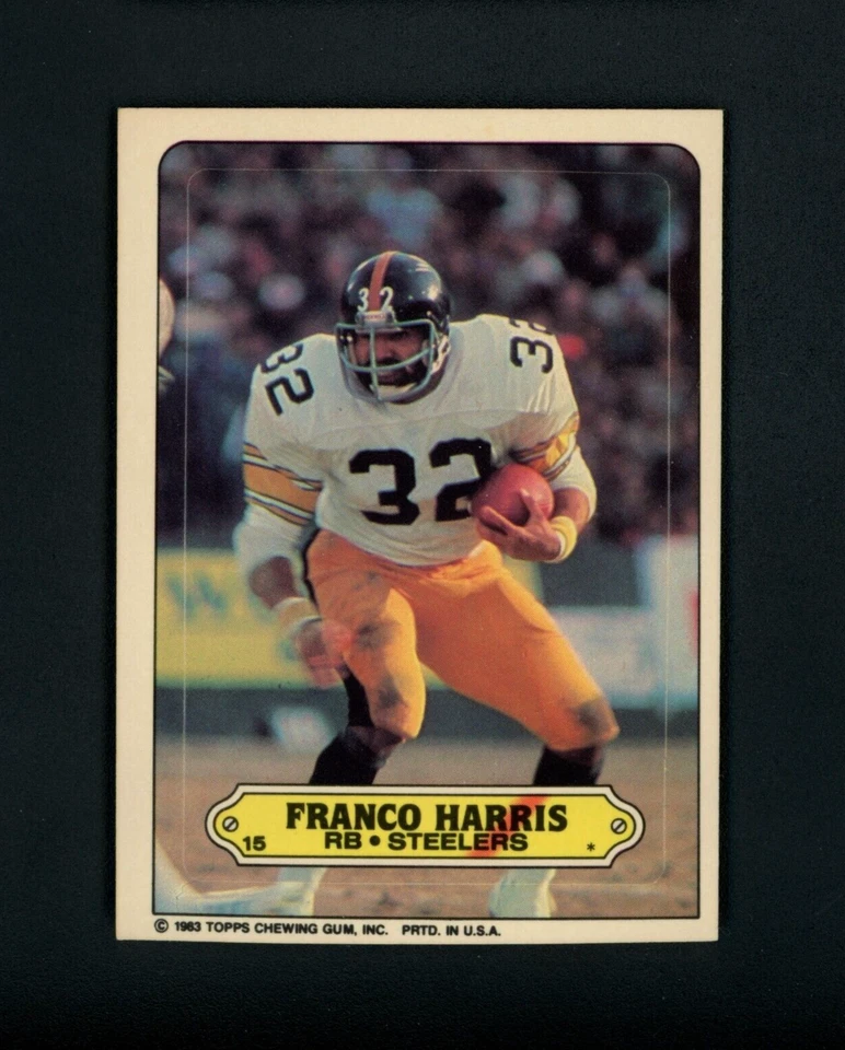 Franco Harris 1983 Topps Stickers (HOF) Pittsburgh Steelers #15 NM-MT - Image 1 of 2