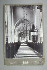 Antique Cabinet Card Photo 1800's Original Gorgeous Church Interior Torvegade