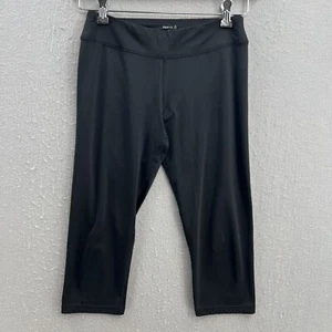 Reebok Girls Black Leggings Size XL 16 Mid Rise Crop Athletic - Picture 1 of 7