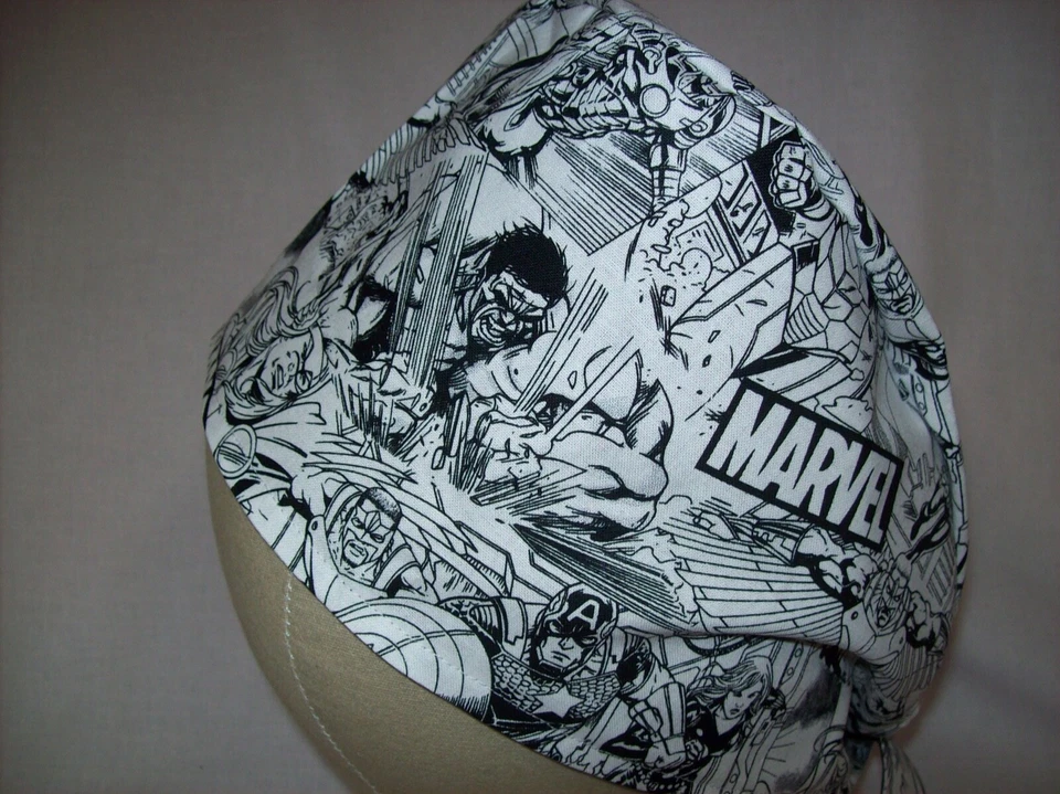 Men/Women Surgical Scrub Cap Lined Comic  100% Cotton - Image 1 of 3