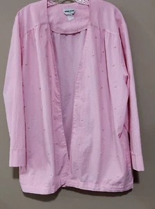 Bonnie Blair Vintage Pink Open Concept Lightweight Pearl Accent Cardigan X Large - Picture 1 of 6
