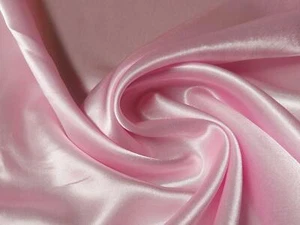 Polyester Liquid Satin Fabric Material LIGHT ROSE - Picture 1 of 2