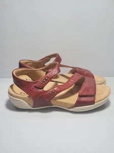 Halsa Calzado Rojo Oscuro Sandalias Tres Vías Ajustable Gancho Lazo Talla 7 M - Imagen 1 de 14