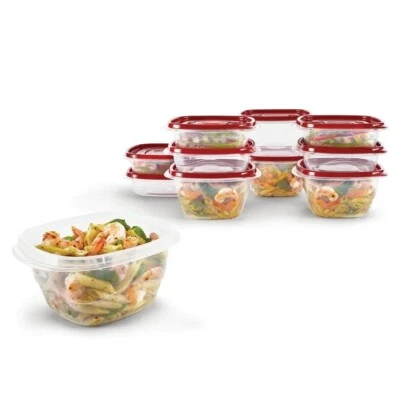 Brand New Rubbermaid TakeAlongs Food Storage Containers, 10 Piece Set, Red - Image 1 of 4