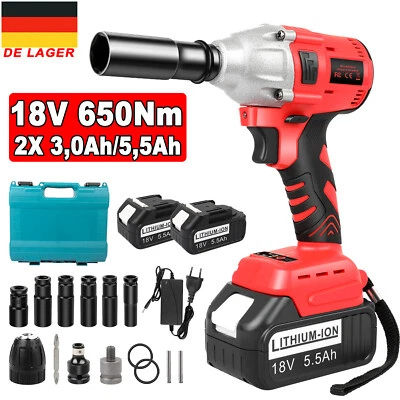 Bürstenloser Akku Schlagschrauber Akkuschrauber Ratschen Set + 2X Akku + Koffer - Bild 1 von 4