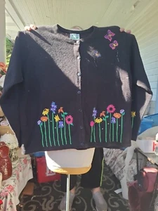 The Quacker Factory Cardigan RAMIE Sweater Floral Womens 1X Nwt - Picture 1 of 3