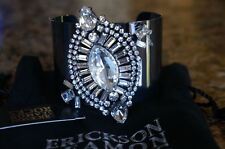 NWT Erickson Beamon Rocks Heart of Glass Hematite Crystal Cuff Bracelet HARD2FND