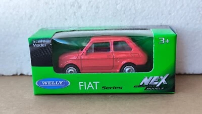 WELLY 1:64 1:60 FIAT 126 ROJO escala coche diecast metal Foto 1 de 4