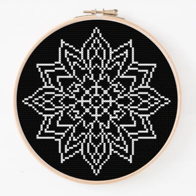 Simple Mandala Cross Stitch Pattern/Chart  - Image 1 of 3