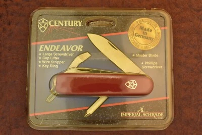 FACA UTILITÁRIA VINTAGE IMPERIAL SCHRADE FEITA NA ALEMANHA SÉCULO VERMELHA MULTI ESTILO - Imagem 1 de 2