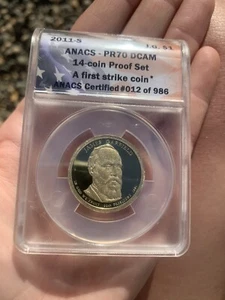 2011-S James Garfield Dollar $1 ANACS Certified PR70DCAM First Strike #12 Of 986 - Picture 1 of 2