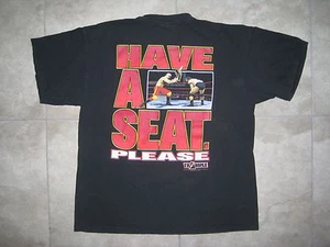 VINTAGE 1998 TRAMPLE Pro Wrestling HAVE A SEAT TLC Promotions T Shirt USED XL - Picture 1 of 11