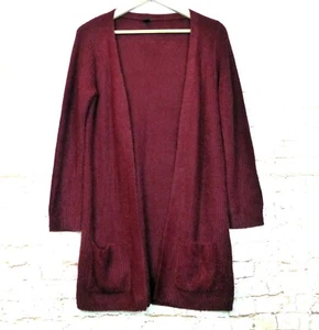 Cárdigan Windsor Plumero Suéter Mujer M Rojo Borgoña Básico Tejido Bolsillos Suave - Imagen 1 de 12