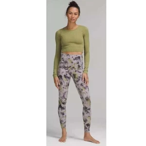Lululemon Align Super HR Pant 25" Leggings Mauve Gray Multi Radial Tye Dye 10 - Picture 1 of 9