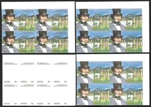 Nevis #438 1985 The Royal Albert Bridge imperf colour proof blocks of 4 MNH (28) - Picture 1 of 6