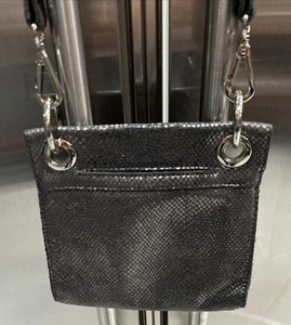 Hammitt Tony Small metallic Grey Snake Print Leather Crossbody Silver Hardware  - Picture 1 of 12