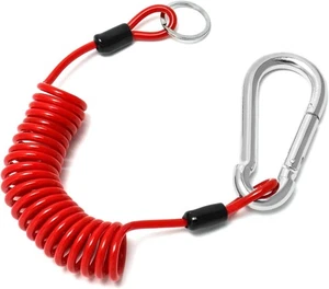 6ft Breakaway Trailer Cable 1 Pack - Coiled Spring Wire, Emergency Brake Safety - Imagen 1 de 4
