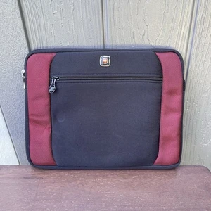 Swiss Gear Wenger Lunar Black And Red Tablet Sleeve Pouch Zipper Closure - Picture 1 of 6