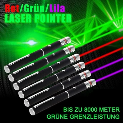 Pointeur Laser Vert Rouge, Portée 8000 METR EXTRÊMEMENT PUISSANT / TRÈS 1mW A7Y0 - Photo 1/4