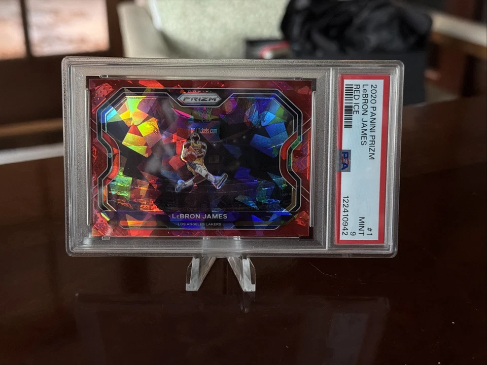 LEBRON JAMES 2020-21 Panini Prizm #1 Red Ice PSA 9 Mint KOBE TRIBUTE Lakers 🔥 - Image 1 of 2