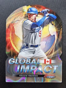 2022 Bowman's Best Freddie Freeman #GI-13 Global Impact Die Cut Gold Lava /50 - Picture 1 of 3