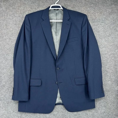 Blazer Haggar Para Hombres 46L Azul Marino Ajuste A Medida Viaje Rendimiento Traje Chaqueta Foto 1 de 4