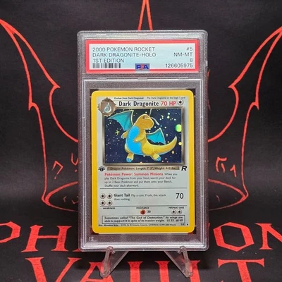 PSA 8 1st Edition Dark Dragonite Holo Pokemon Team Rocket - Image 1 of 3