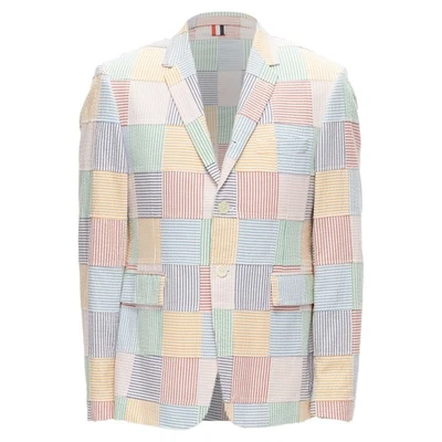 Chaqueta Blazer Thom E Coloridas Rayas Patchwork Botón Seersucker Hombres Talla M 44 Foto 1 de 4