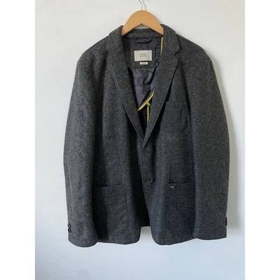 Camel Active Easy Jacket Wool Blend Large Fitted Coat Grey Buttons - Image 1 of 4