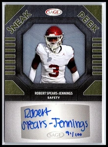 2025 SAGE Robert Spears-Jennings Sneak Peek Signatures Gold /100 Auto Sooners - Picture 1 of 10