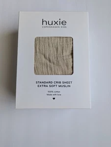 Sábana Cuna Estándar Huxie Muselina Extra Suave 100% Algodón Orgánico Color Beige - Imagen 1 de 3