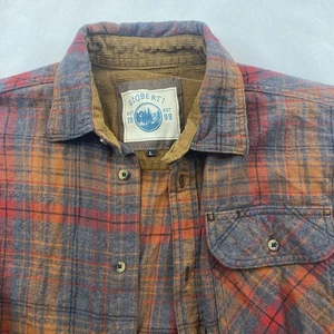 Gioberti Men’s Plaid Button Up Flannel Shirt Brown Orange Shirt Size L - Picture 1 of 12