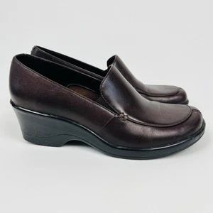 Clarks Roberta Damenschuhe Leder braun Größe 6 Slipper klobiger Keilabsatz 38332 - Bild 1 von 14