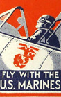 Zweiter Weltkrieg USMC Marine Corps Pilot fliegen mit den Marines Poster Stempel Heimfront 1940er Jahre