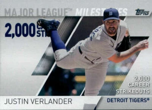 2017 Topps Major League Milestones #MLM-14 Justin Verlander NM-MT Tigers - Picture 1 of 1