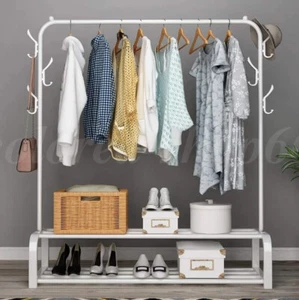 Heavy Duty Metal Clothes Rail Storage Display Stand Rack Garment Shelf Hanging - Picture 1 of 17