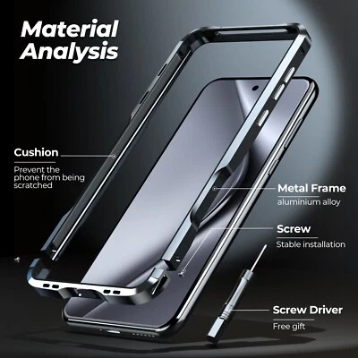 LUPHIE Armor Metal Frame Bumper Shockproof Case For Huawei Pura 80 Ultra 70 Pro - Image 1 of 4